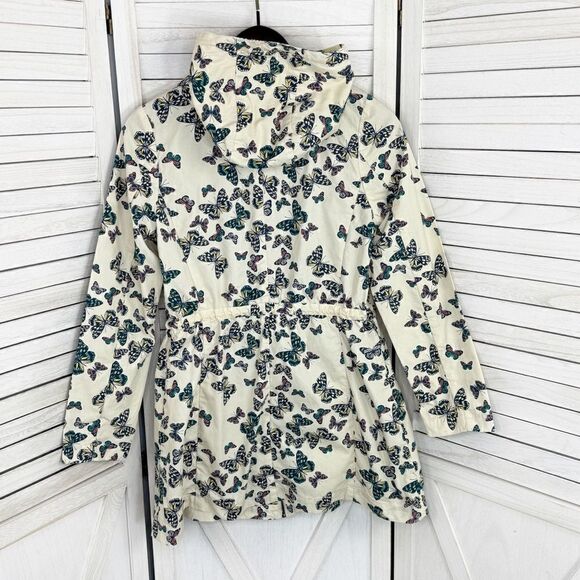 ModCloth In With Whimsical Butterfly Print Anorak Utility Jacket Cream Small - Picture 9 of 13